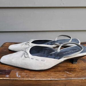 Vintage Banana Republic Bliss Light Gray (Cement) Sling Back Pumps size 8